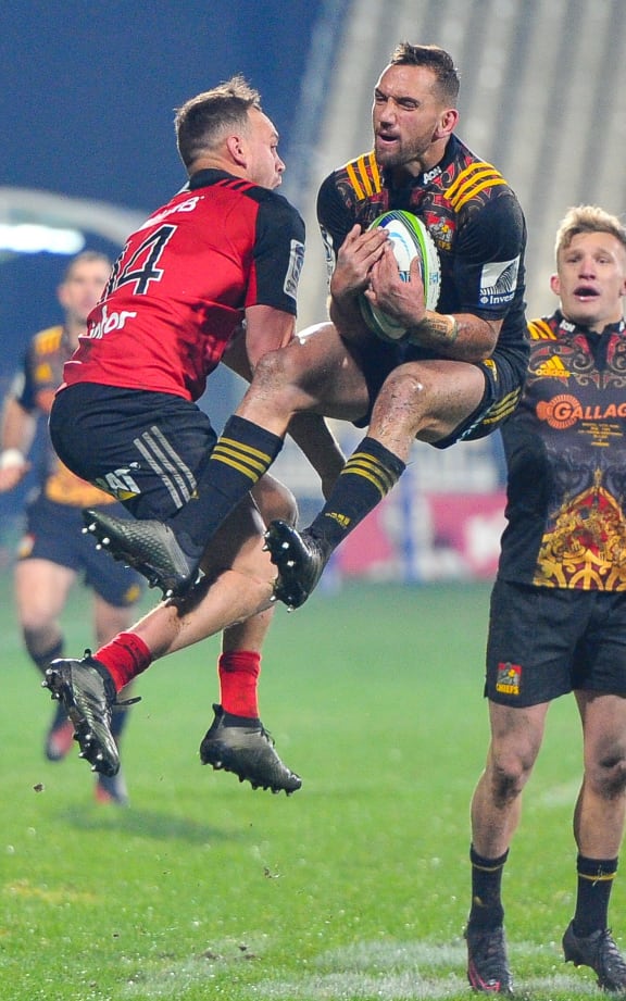 Aaron Cruden in action in his final match for the Chiefs.