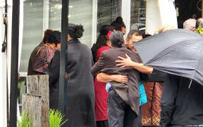 Tipene Funeral Home on Monday morning as people arrive to pay their respects to Fa'anānā Efeso Collins.