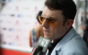 Jeremy Toy from She's So Rad on the red carpet at the 2015 Vodafone New Zealand Music Awards.