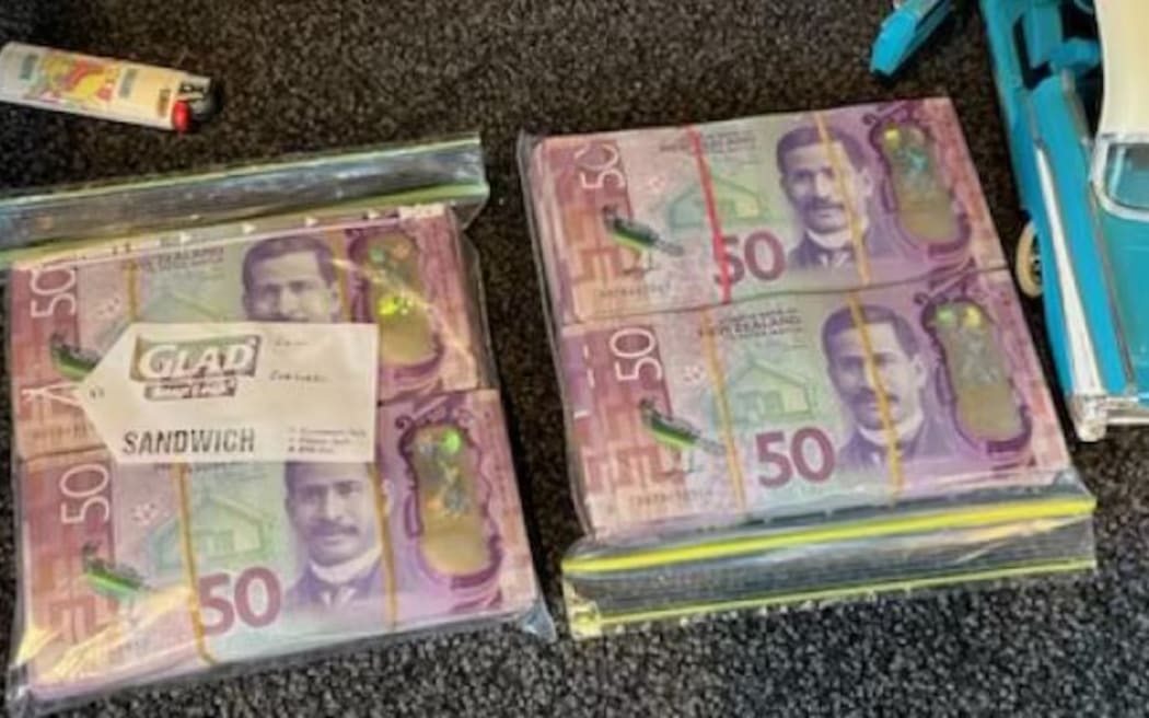 Cash seized by Taranaki police during an investigation into methamphetamine dealing on 23 October.