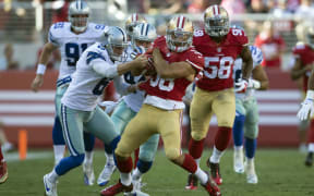 Jarryd Hayne playing for the San Francisco 49ers 2015.