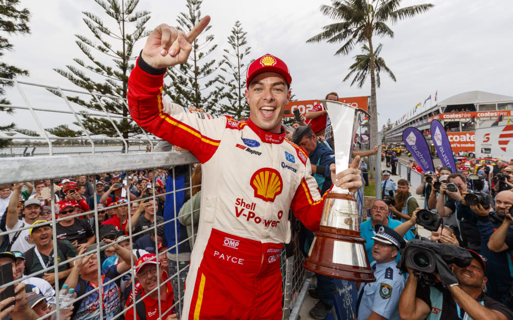 Scott McLaughlin wins the 2019 Australia Supercars Championship. The New Zealand driver hoisted the trophy following yesterday's final race of 2019 at Newcastle 500.