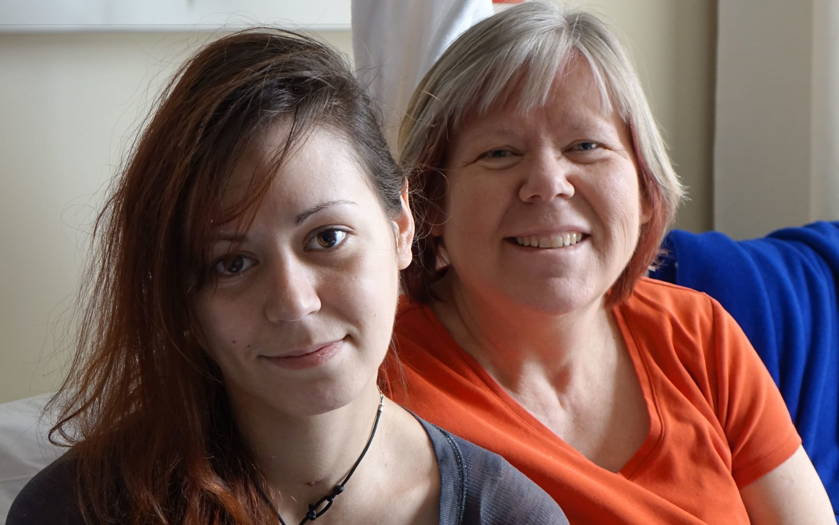 Renee Whitehouse with her mum Jackie less than a month after she was hit by a truck while riding a Lime e-scooter in Dunedin.