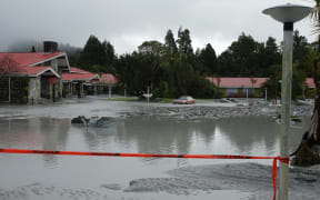 Guests have been allowed back into the Mueller Scenic Hotel in Franz Josef, which is still flooded, to collect their belongings.