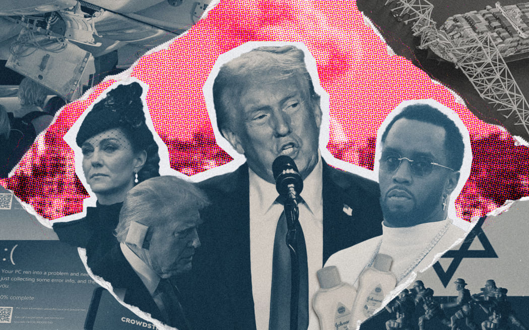 Composite image of the biggest news stories from 2024
