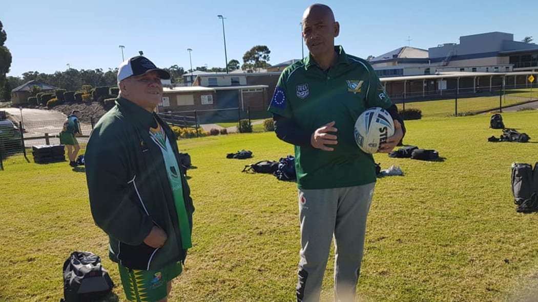 Cook Islands head coach Tony Iro looks on during training.