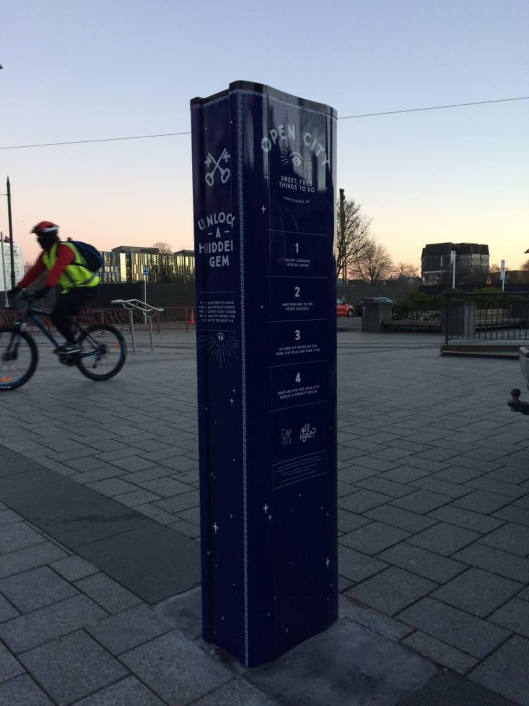 A repurposed parking meter in Cathedral Square has started issuing tickets of a very different kind