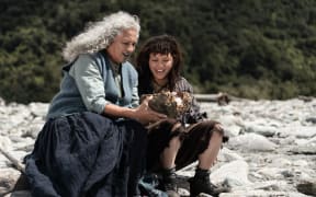 A screenshot of Kōkā film, directed by Kath Akuhata Brown and starring Hinetu Dell and Darneen Christian.