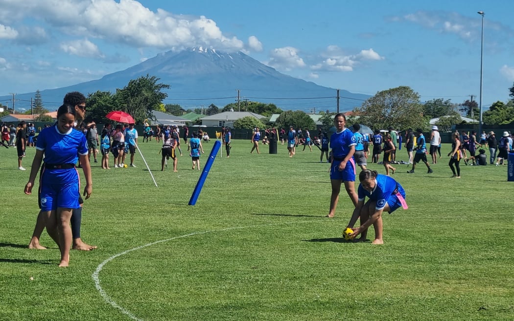 Rangitahi take part in Ki o Rahi, a traditional game.