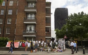 The charred outer walls of Grenfell Tower in north Kensington.
