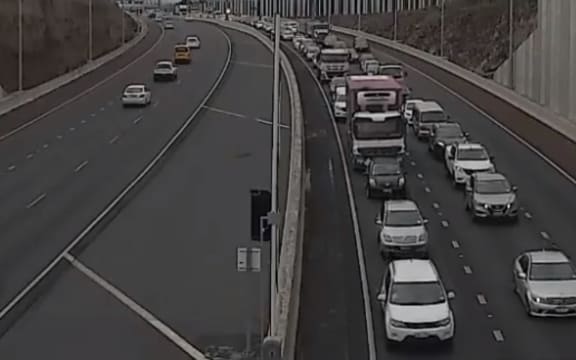 Heavy congestion at Waterview Tunnel.