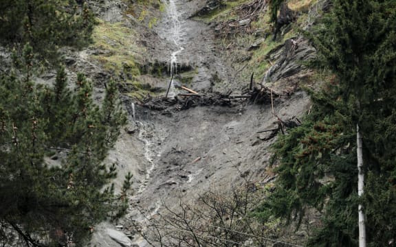 An image shows the aftermath of torrential rain in Queenstown, which caused a local state of emergency to be declared on 22 September, 2023.