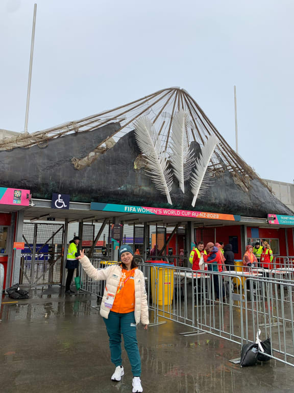 Karen Soares volunteering FIFA Women's World Cup in Wellington.