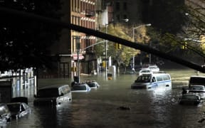 Flooding in Manhattan, New York after Hurricane Sandy.