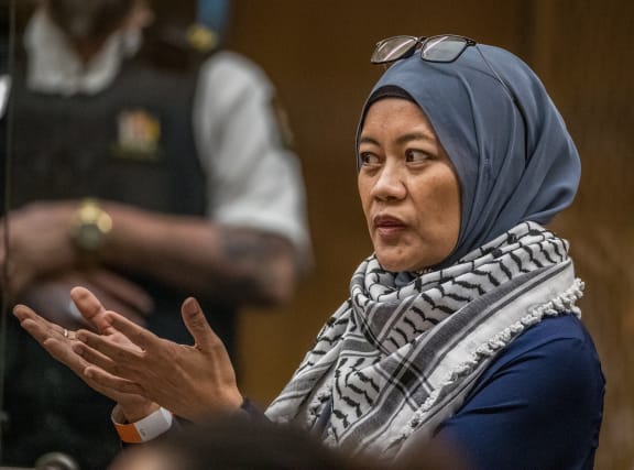 Hamimah Tuyan - victim impact statement. 

PHOTO: JOHN KIRK-ANDERSON

Sentencing for Brenton Tarrant on 51 murder, 40 attempted murder and one terrorism charge.