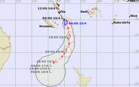 Tropical Cyclone Tam forecast track map