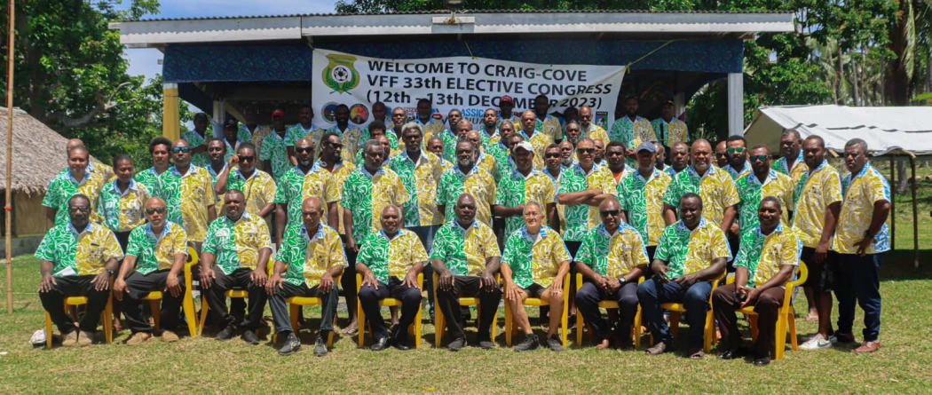 Vanuatu Football Federation congress members at their meeting in Vila on Wednesday, 13 December 2023.