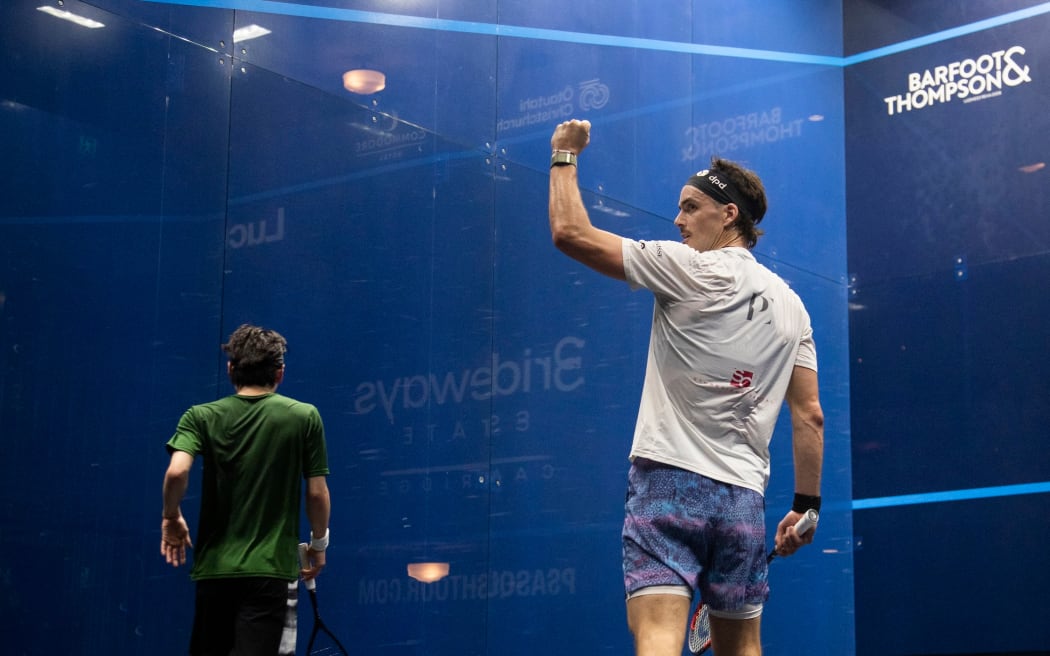 Paul Coll in action at the New Zealand Open in Christchurch.