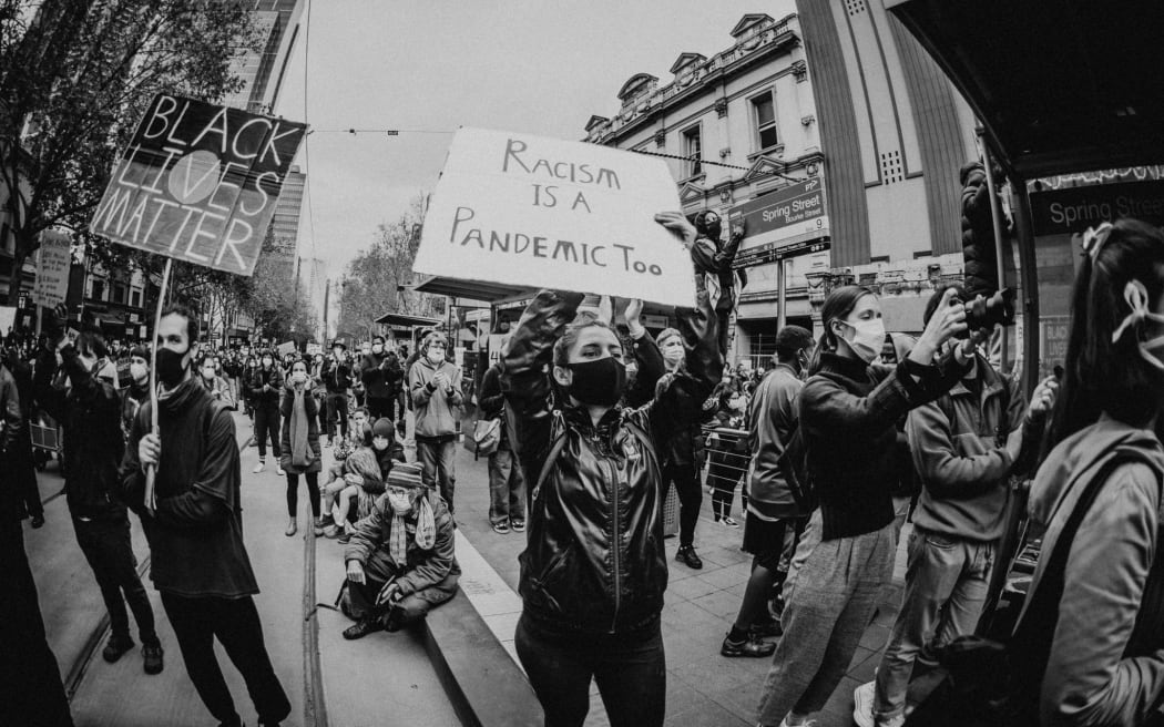 Black Lives Matter march in Melbourne Saturday 6 June 2020.