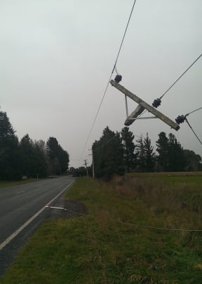Power lines were down across Canterbury.