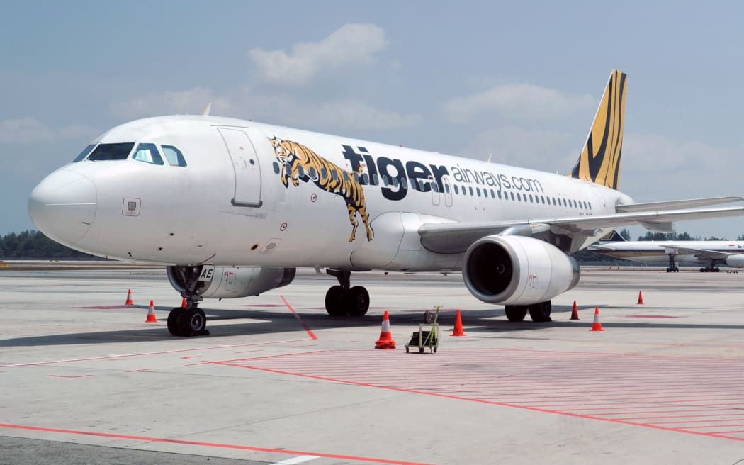 A plane from budget airline Tigerair at Changi International Airport in Singapore (February 2014)
