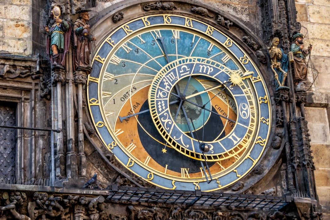 the astronomical clock on the town hall in prague. czech republic