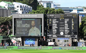 Kane Williamson on the scoreboard.