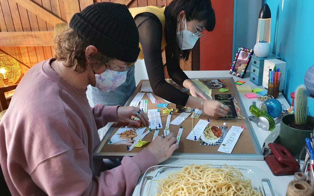 The crew piece together the spaghetti mystery