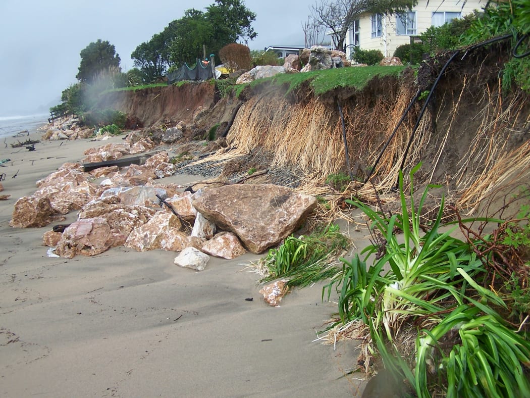 Coastal erosion at Pakawau.