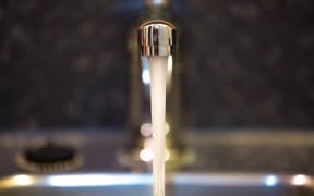 Water running from a tap