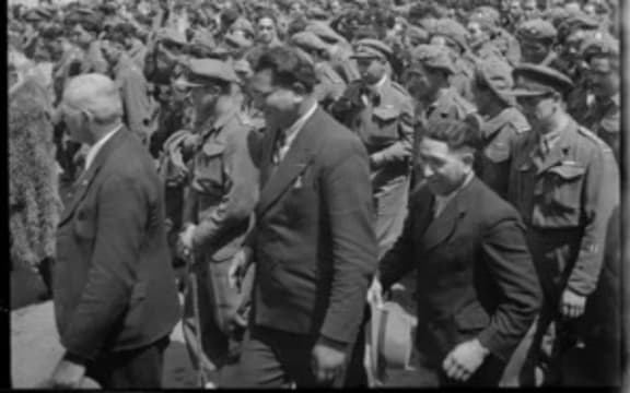 Members of the Māori Battalion in Wellington after serving in World War 2