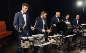 Percussionists from the Royal New Zealand Air Force Band
