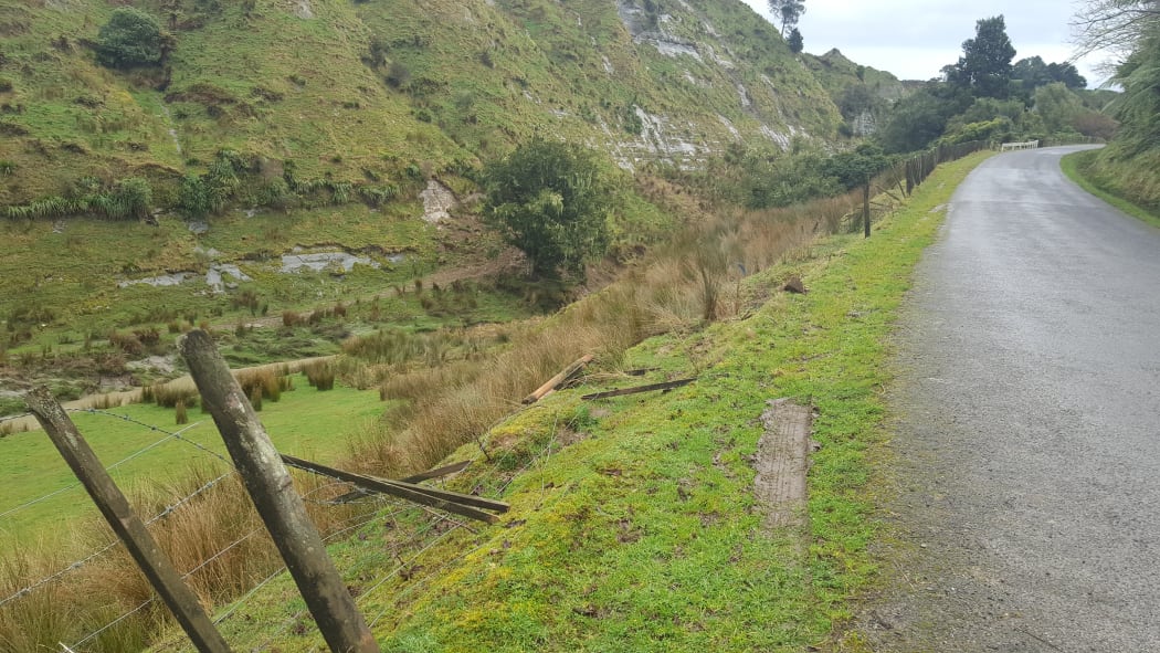 The area where Karl Roberts' car went off the road.