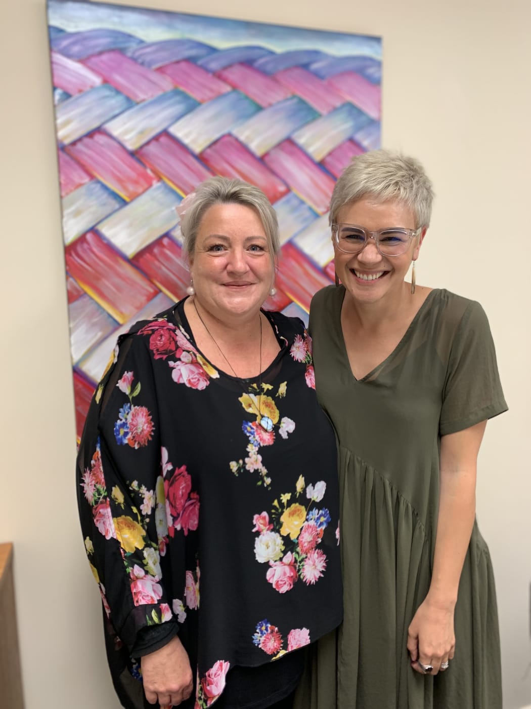Emma with Sharon Russell at Ki A Ora Ngati Wai Hauora a small Māori health provider in Kamo, Northland.
