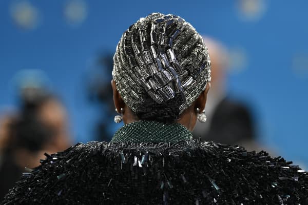 US tennis player Venus Williams arrives for the 2025 Met Gala at the Metropolitan Museum of Art on May 5, 2025, in New York.