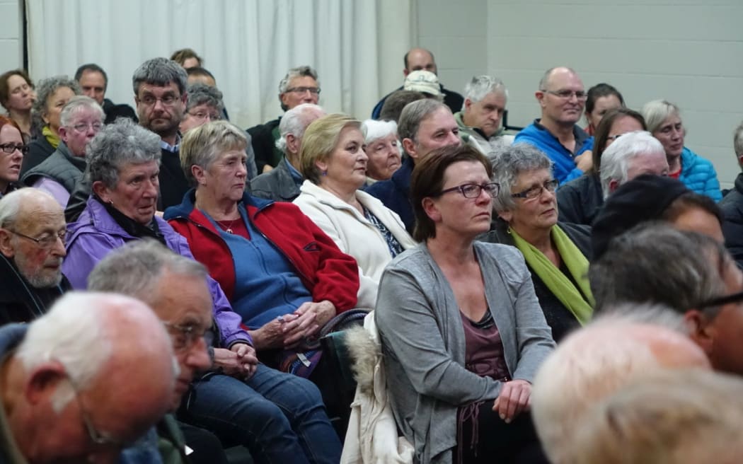 South Dunedin residents at the meeting to discuss recent flooding.