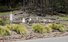 An image shows the aftermath of torrential rain in Queenstown, which caused a local state of emergency to be declared on 22 September, 2023.