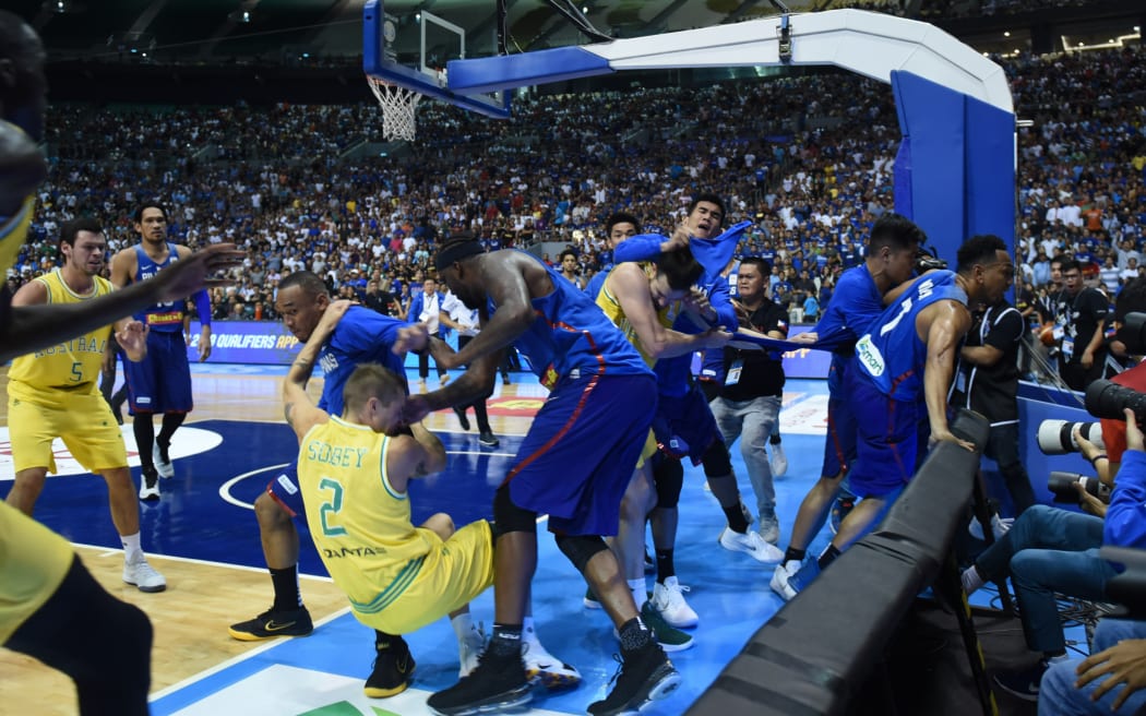 Australia and Philippines were involved in a brawl during their basketball World Cup qualifier.