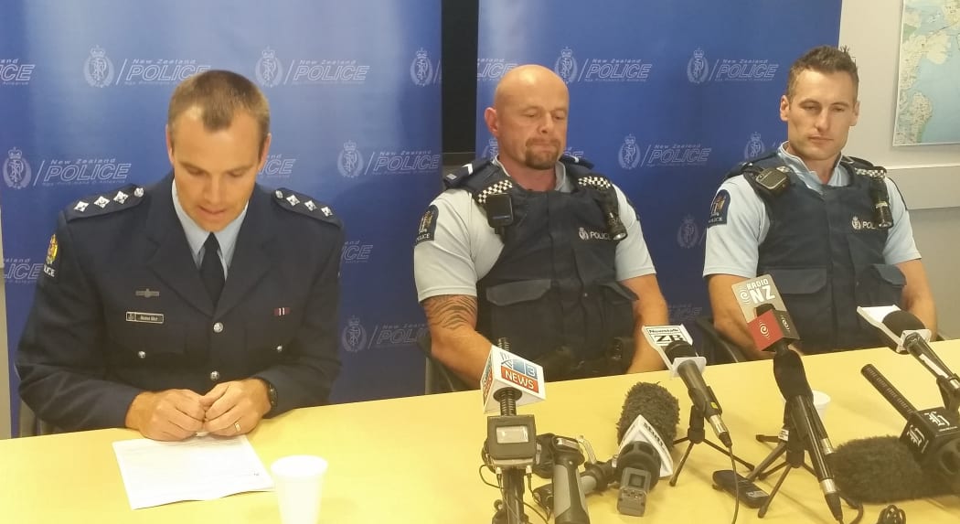 Left to right: Area Commander Inspector Shanan Gray, Constable Paul Watts, Constable Simon Russell