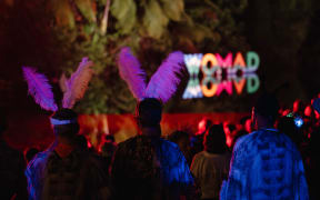 A scene from Friday night at WOMAD 2025, New Plymouth.