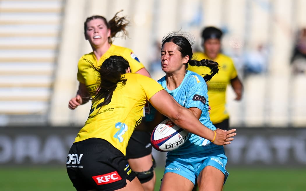 Maia Joseph of the Matatu is tackled.