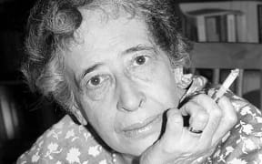 Portrait of German-born American political theorist and author Hannah Arendt (1906 - 1975) with a cigarette in her hand, 1949. (Photo by Fred Stein Archive/Archive Photos/Getty Images)