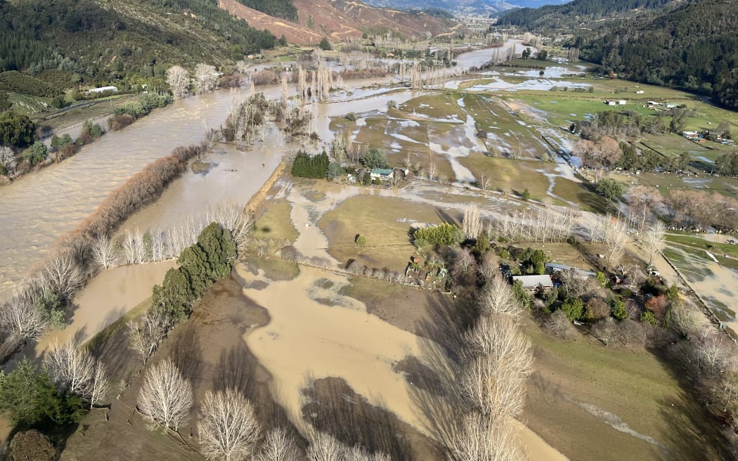 The Motueka River following the two recent flooding events.