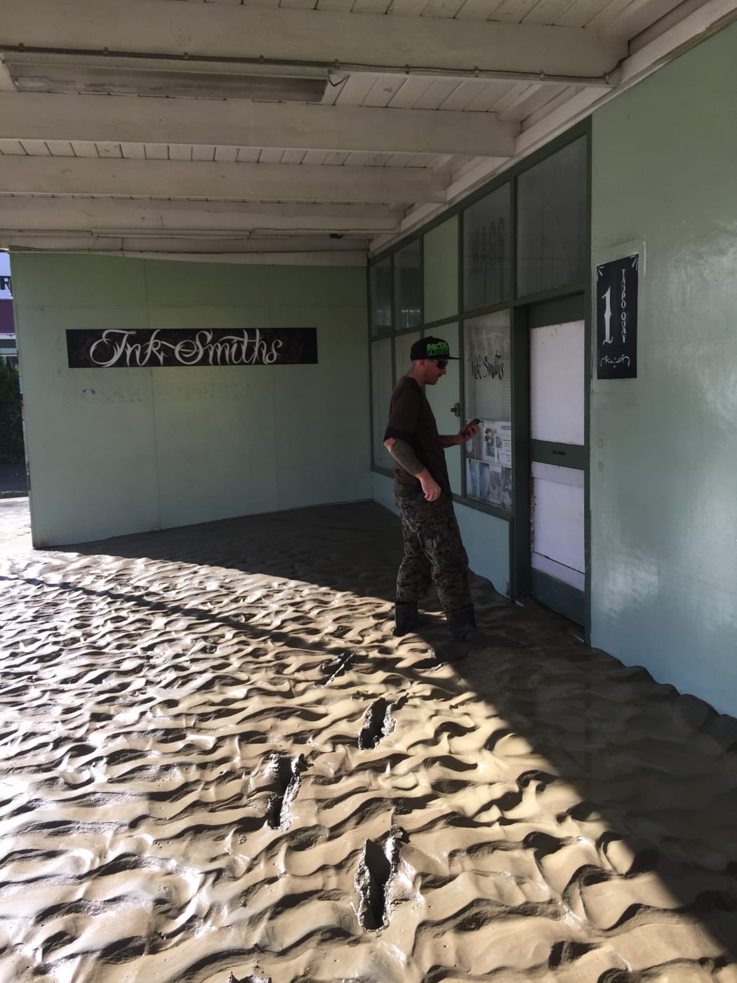 Michael Beattie re-enters his tattoo business, Ink Smiths, in Whanganui.