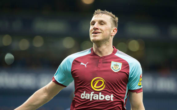 Chris Wood playing for Burnley.