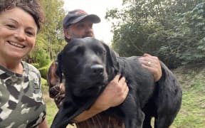 Brenda Crook with Faye the dog she rescued