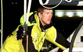After over 20 days at sea, Peter Burling arrives in Auckland aboard Team Brunel on 28 February