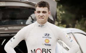 The New Zealand rally driver Hayden Paddon at the Rally of Italy.