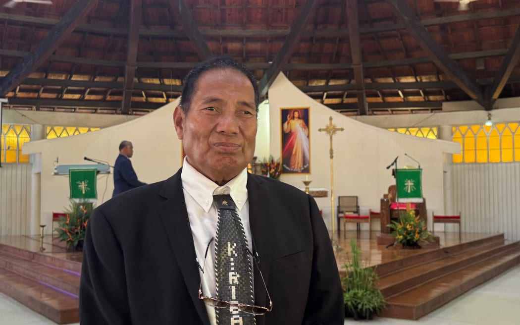 Kiribati’s Education Minister, Alexander Teabo, at St Mary's Cathedral in Nuku'alofa. 25 August 2024