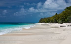 Bikini Atoll Beach, Marshall Islands, looking Northwest.